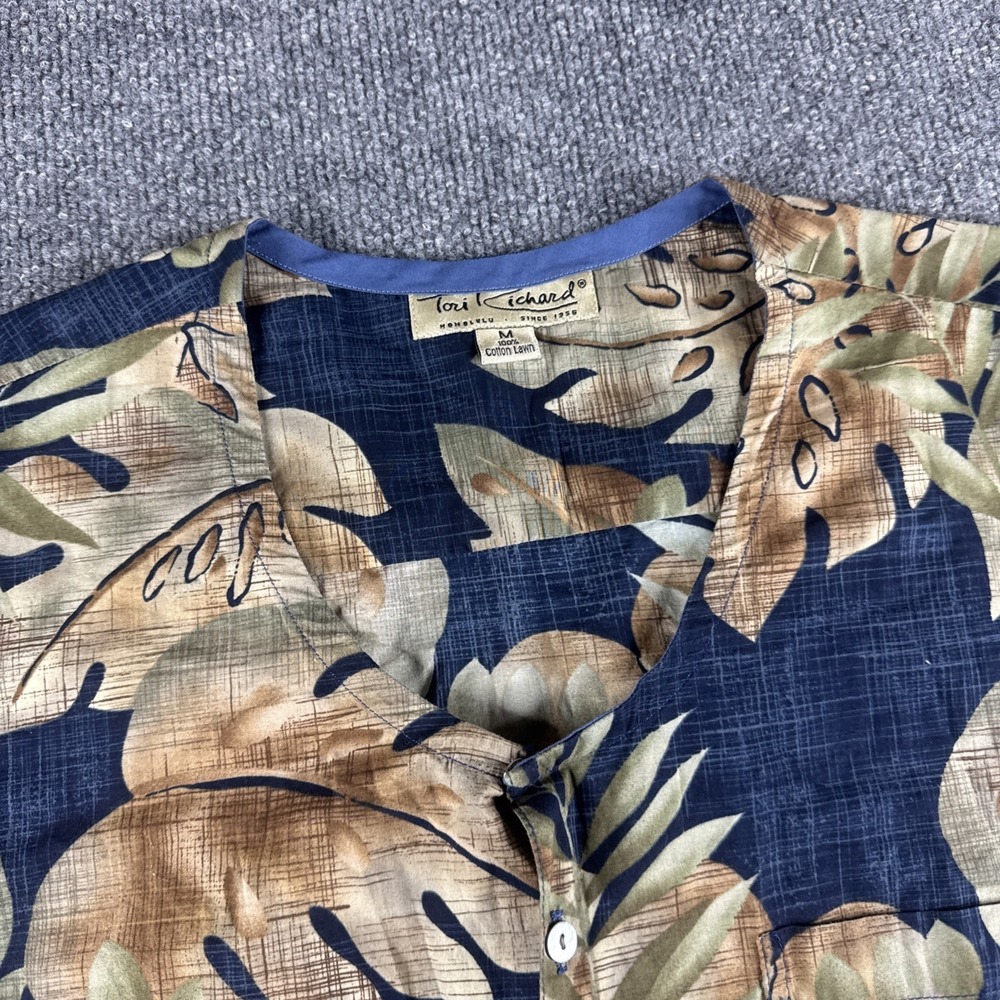 Tori Richard Hawaiian Shirt Women M‎ Floral Short Sleeve Button Up Cotton Blouse